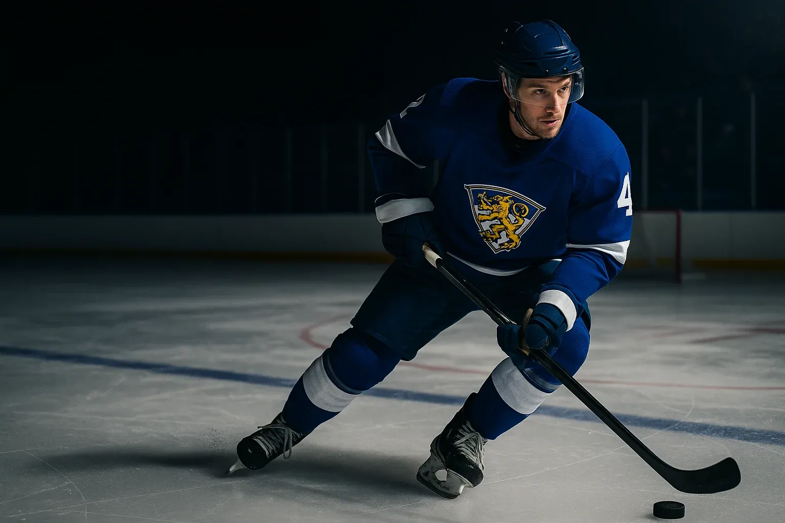 Suomalainen jääkiekon vedonlyöntibanneri, SM-liigaottelu ja Leijonat peliasu sinivalkoisena